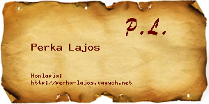 Perka Lajos névjegykártya